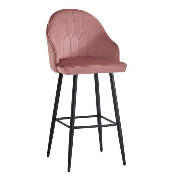 127 000185 9 Bar stool Velva pakoworld velvet in rotten apple color 46x45x113cmIndoor furniture > Bar stools