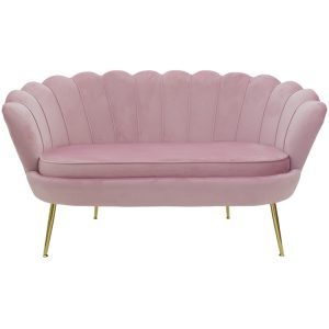 128 000006 2 2 2 seat sofa Daimon pakoworld velvet pink 134x70x77cmIndoor furniture > Sofas