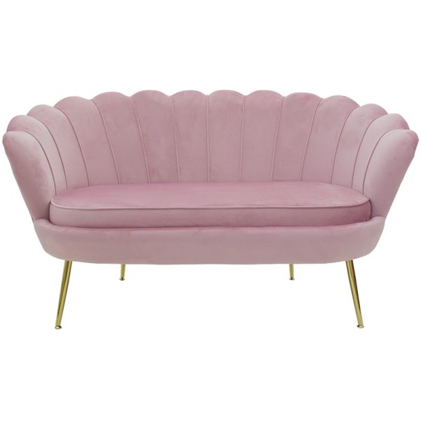 128 000006 2 2 2 seat sofa Daimon pakoworld velvet pink 134x70x77cmIndoor furniture > Sofas
