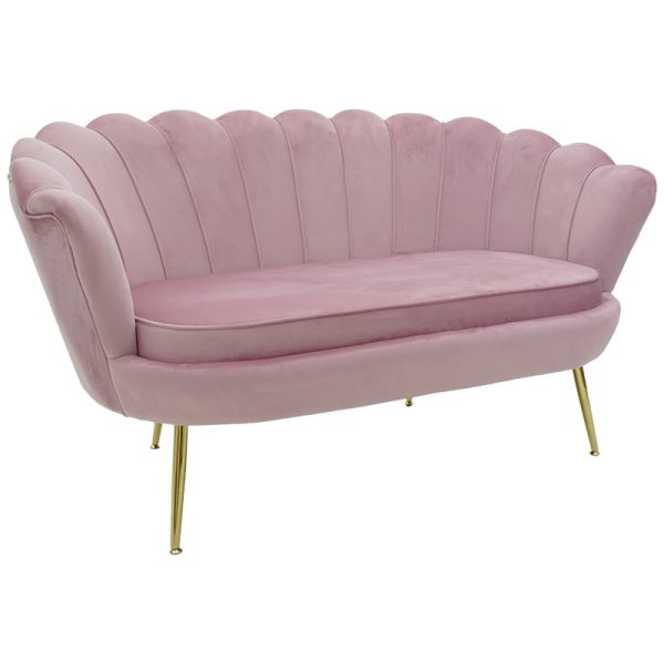128 000006 5 2 seat sofa Daimon pakoworld velvet pink 134x70x77cmIndoor furniture > Sofas