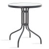 130 000002 10 Naoki pakoworld table metal black-pe natural-glass 80x80x78cmOutdoor furniture > Garden dining sets