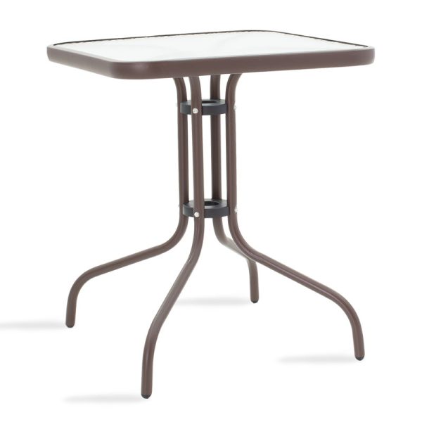 130 000005 12 Watson pakoworld table metal coffee-glass 60x60x70cmOutdoor furniture > Garden dining sets