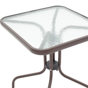 130 000005 2 10 Watson pakoworld table metal coffee-glass 60x60x70cmOutdoor furniture > Garden dining sets