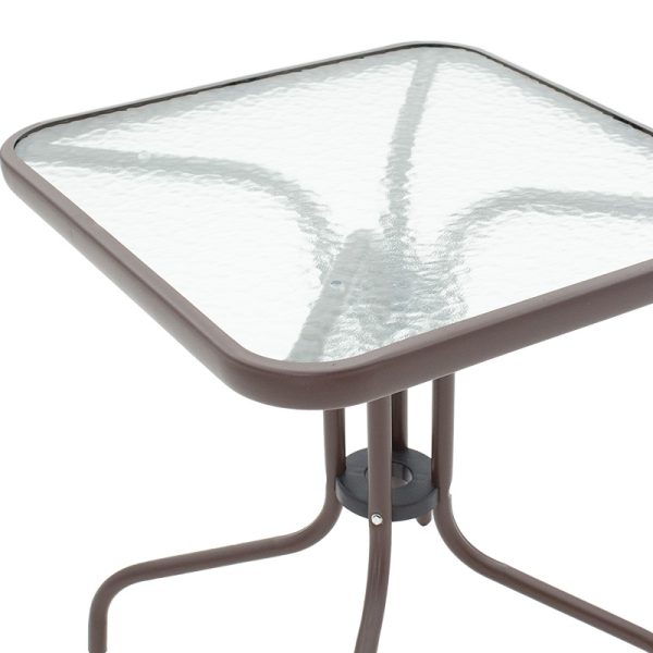 130 000005 2 10 Watson pakoworld table metal coffee-glass 60x60x70cmOutdoor furniture > Garden dining sets