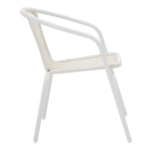 130 000006 2 3 Obbi pakoworld metal-pe chair in white color 54x56x73cmOutdoor furniture > Garden armchairs