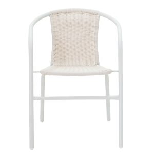 130 000006 3 3 Obbi pakoworld metal-pe chair in white color 54x56x73cmOutdoor furniture > Garden armchairs