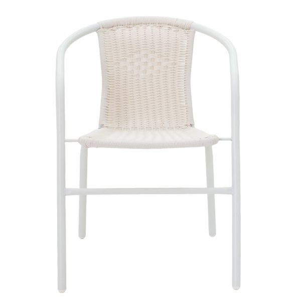 130 000006 3 3 Obbi pakoworld metal-pe chair in white color 54x56x73cmOutdoor furniture > Garden armchairs