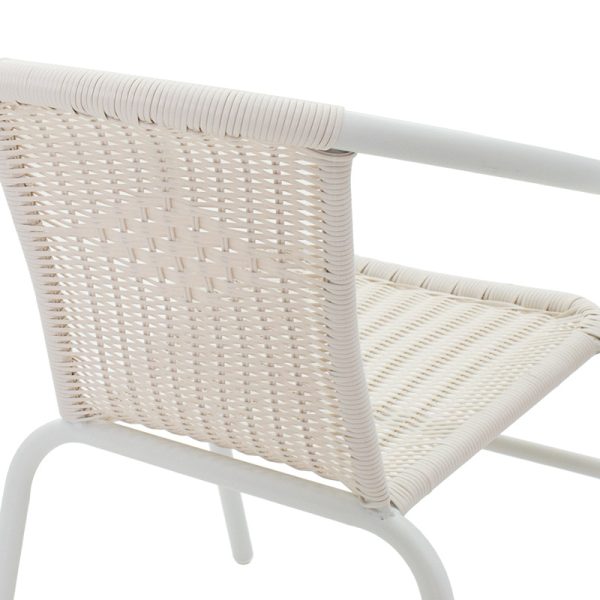 130 000006 4 3 Obbi pakoworld metal-pe chair in white color 54x56x73cmOutdoor furniture > Garden armchairs