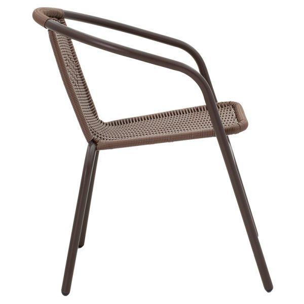 130 000008 2 11 Obbi pakoworld armchair metal-pe in brown color 54x56x73cmOutdoor furniture > Garden armchairs