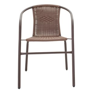 130 000008 3 11 Obbi pakoworld armchair metal-pe in brown color 54x56x73cmOutdoor furniture > Garden armchairs