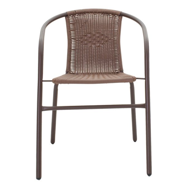 130 000008 3 11 Obbi pakoworld armchair metal-pe in brown color 54x56x73cmOutdoor furniture > Garden armchairs