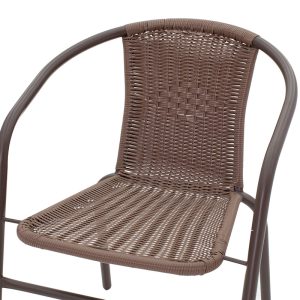 130 000008 4 11 Obbi pakoworld armchair metal-pe in brown color 54x56x73cmOutdoor furniture > Garden armchairs