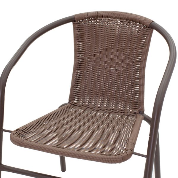 130 000008 4 11 Obbi pakoworld armchair metal-pe in brown color 54x56x73cmOutdoor furniture > Garden armchairs