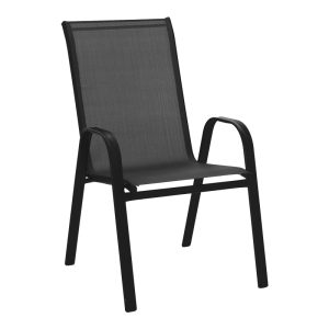 130 000009 15 Armchair Calan pakoworld metal black-textilene black 55x75x90cmOutdoor furniture > Garden armchairs