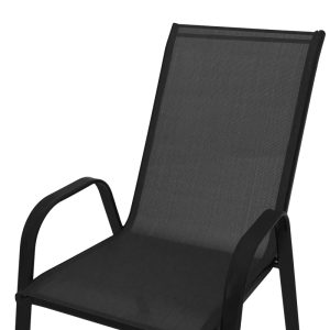 130 000009 4 12 Armchair Calan pakoworld metal black-textilene black 55x75x90cmOutdoor furniture > Garden armchairs