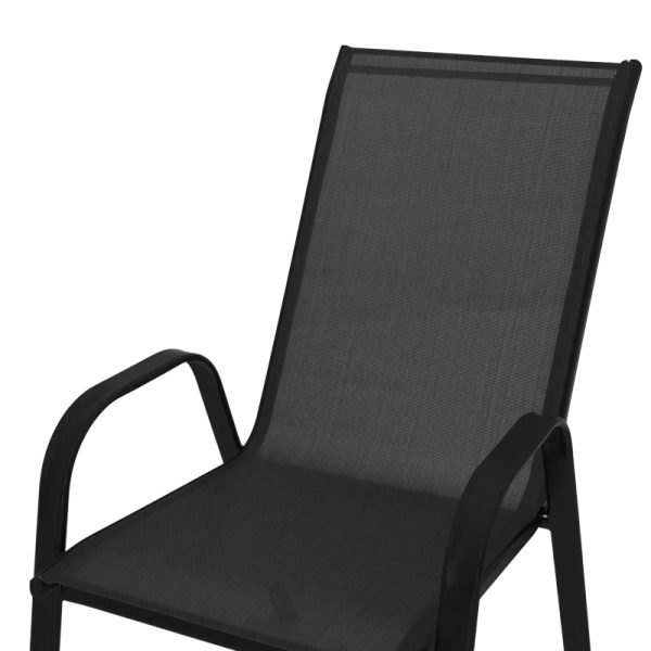 130 000009 4 12 Armchair Calan pakoworld metal black-textilene black 55x75x90cmOutdoor furniture > Garden armchairs