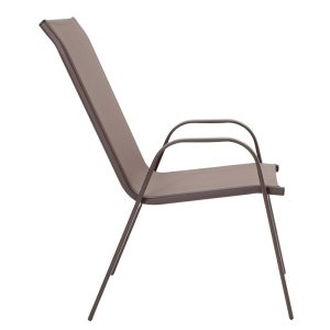 130 000011 3 19 Chair Calan pakoworld metal dark brown-textilene brown 55x75x90cmOutdoor furniture > Garden armchairs