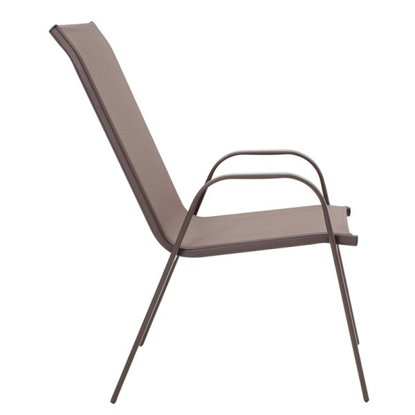 130 000011 3 19 Chair Calan pakoworld metal dark brown-textilene brown 55x75x90cmOutdoor furniture > Garden armchairs