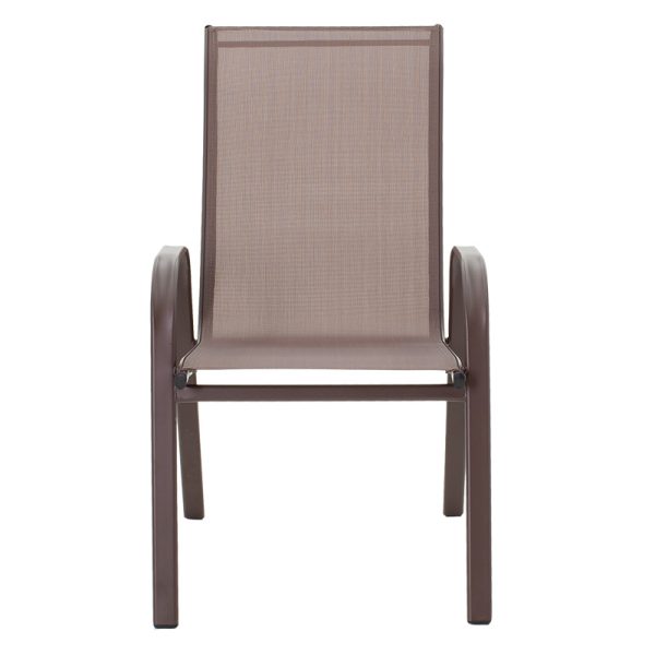 130 000011 4 19 Chair Calan pakoworld metal dark brown-textilene brown 55x75x90cmOutdoor furniture > Garden armchairs