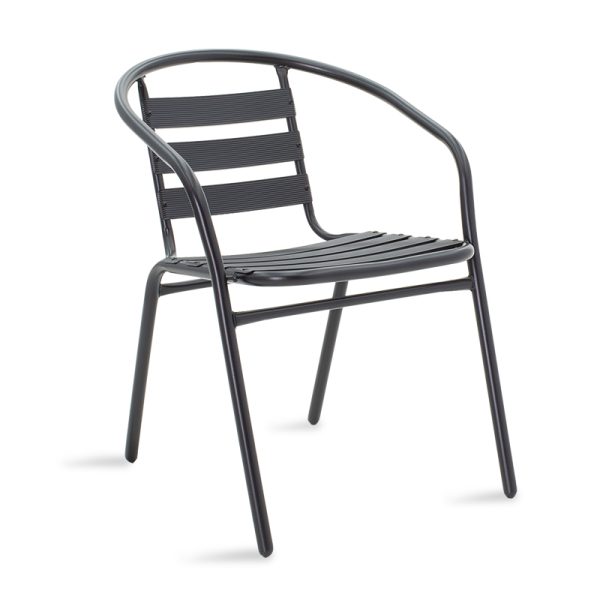 130 000014 12 Tade pakoworld stack metal armchair in black color 54x62x74cmOutdoor furniture > Garden armchairs