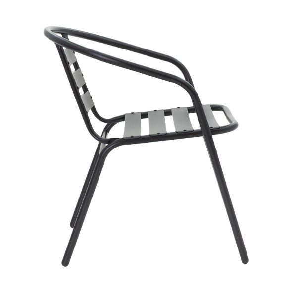 130 000014 2 9 Tade pakoworld stack metal armchair in black color 54x62x74cmOutdoor furniture > Garden armchairs