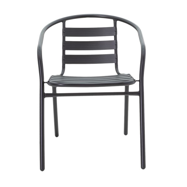 130 000014 3 9 Tade pakoworld stack metal armchair in black color 54x62x74cmOutdoor furniture > Garden armchairs