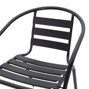 130 000014 4 9 Tade pakoworld stack metal armchair in black color 54x62x74cmOutdoor furniture > Garden armchairs