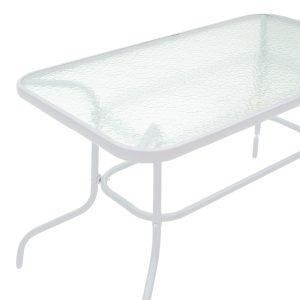 130 000015 2 6 Table Ensure pakoworld metal white-glass 120x70x70cmOutdoor furniture > Garden dining sets