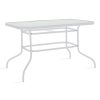 130 000015 8 Naoki pakoworld table metal black-pe natural-glass 80x80x78cmOutdoor furniture > Garden dining sets