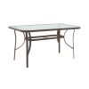 130 000017 10 Ensure pakoworld table metal brown-glass 140x80x70cmOutdoor furniture > Garden dining sets