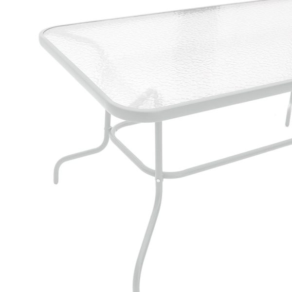 130 000018 2 5 Valor pakoworld table metal white-glass 140x80x70cmSPRING OFFERS