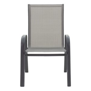 130 000027 3 19 Calan pakoworld stackable metal armchair anthracite-textilene anthracite 55x75x90cmOutdoor furniture > Garden armchairs