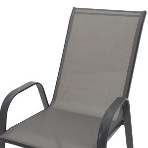 130 000027 4 19 Calan pakoworld stackable metal armchair anthracite-textilene anthracite 55x75x90cmOutdoor furniture > Garden armchairs