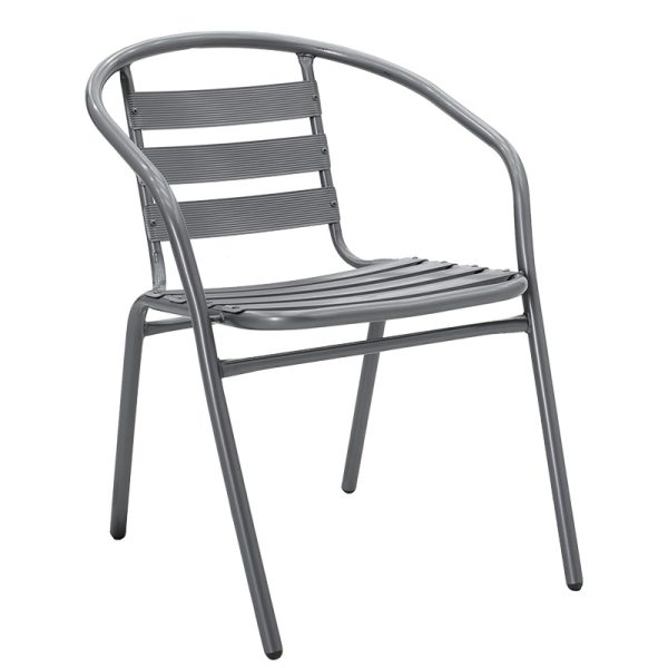130 000038 12 Chair Tade pakoworld metal in dark gray color 54x62x74cmOutdoor furniture > Garden armchairs