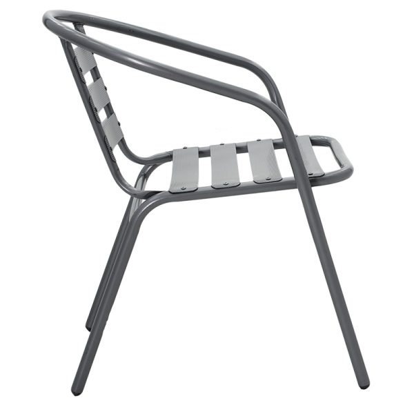 130 000038 2 9 Chair Tade pakoworld metal in dark gray color 54x62x74cmOutdoor furniture > Garden armchairs