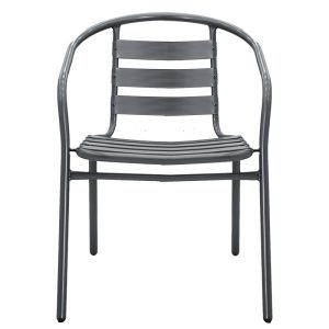 130 000038 3 9 Chair Tade pakoworld metal in dark gray color 54x62x74cmOutdoor furniture > Garden armchairs