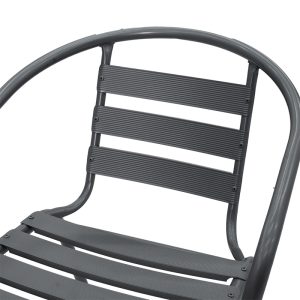 130 000038 4 9 Chair Tade pakoworld metal in dark gray color 54x62x74cmOutdoor furniture > Garden armchairs