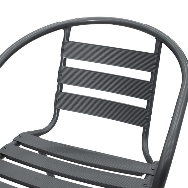 130 000038 4 9 Chair Tade pakoworld metal in dark gray color 54x62x74cmOutdoor furniture > Garden armchairs