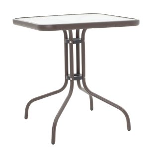 130 000042 2 11 Dining set 3pcs Watson-Obbi pakoworld pe brown-metal 70x70x70cnOutdoor furniture > Garden food table