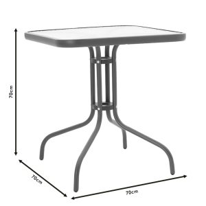 130 000042 4 11 Dining set 3pcs Watson-Obbi pakoworld pe brown-metal 70x70x70cnOutdoor furniture > Garden food table