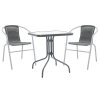 130 000043 10 Chaise longue Retto pakoworld solid beech walnut-PVC off colorOutdoor furniture > Garden armchairs