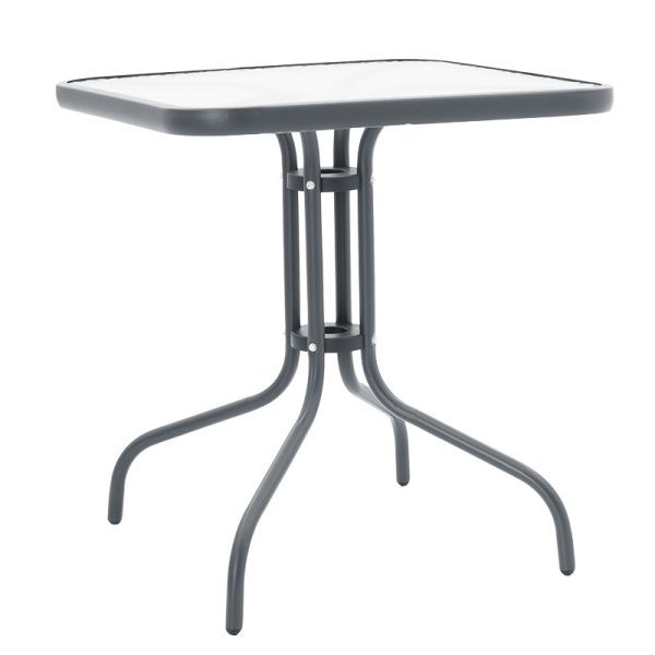 130 000043 2 7 Dining table Watson-Obbi set of 3 pakoworld pe gray-metal anthracite gray 70x70x70cmOutdoor furniture > Garden food table