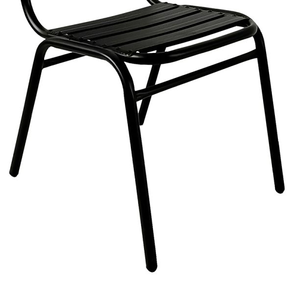 130 000057 2 9 Chair Sussie pakoworld stack black metal with aluminium slats 45x62x76cmOutdoor furniture > Garden chair