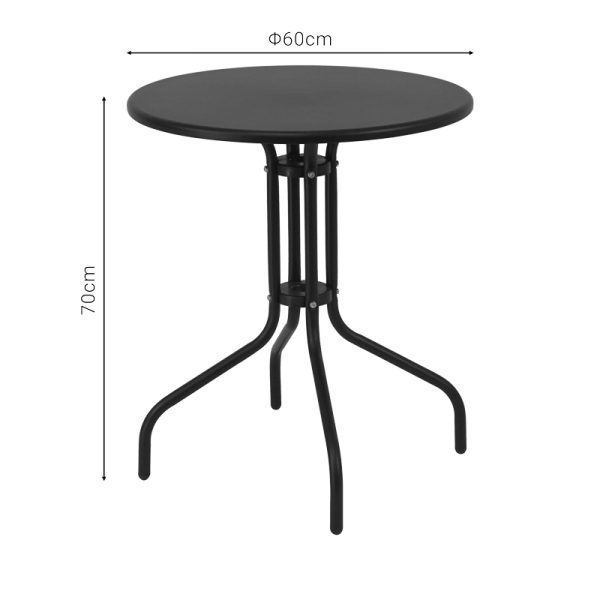 130 000059 3 11 Table Vergo pakoworld black metal D60x70cmOutdoor furniture > Garden dining sets
