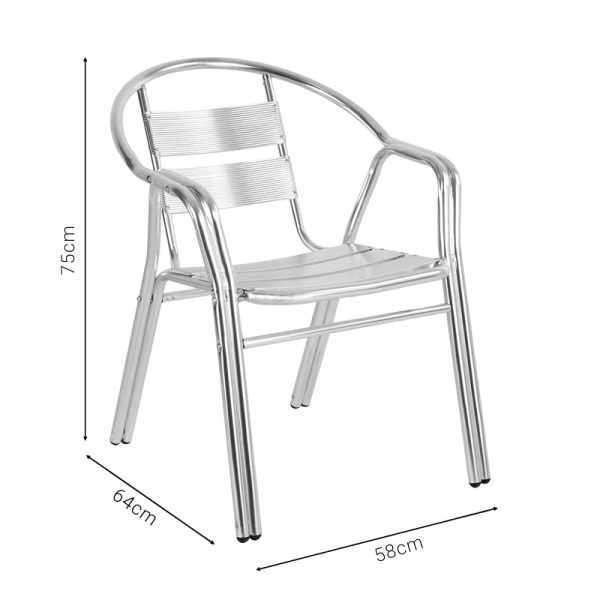 130 000062 3 3 Amchair Zircu pakoworld stack chrome aluminum 58x64x75cmSPRING OFFERS