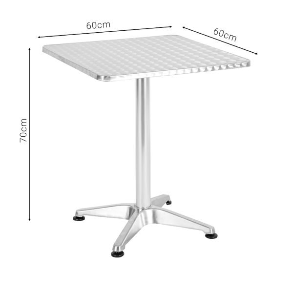 130 000065 3 2 Table Lazo pakoworld chrome aluminium 60x60x70cmSPRING OFFERS