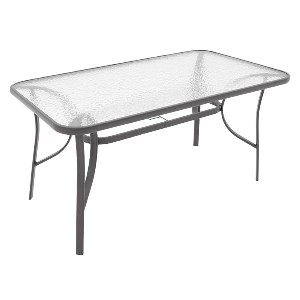 130 000066 2 13 Table Ensure pakoworld anthracite metal-tempered glass 140x80x70cmOutdoor furniture > Garden dining sets