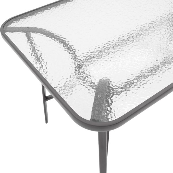 130 000066 3 13 Table Ensure pakoworld anthracite metal-tempered glass 140x80x70cmOutdoor furniture > Garden dining sets