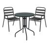 130 000071 11 Obbi-Watson pakoworld dining table set of 3 brown metal-pe rattan60x60x70cmOutdoor furniture > Garden food table