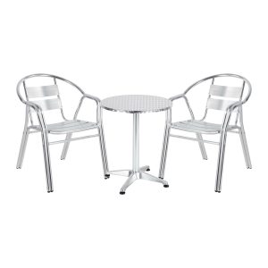 130 000073 7 Dinning set Zircu-Lazo pakoworld set of 3 chrome aluminum D60x70cmEASTER OFFERS